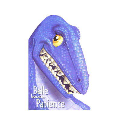 Picture of DINO HEAD BOARD BOOK - BELLE LEARNS PATIENCE