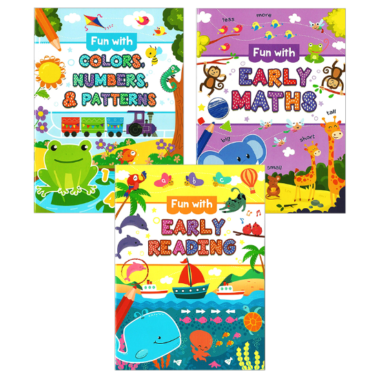 Picture of FUN WITH READING & MATHS SERIES SET OF 3 (EARLY READING, EARLY MATHS, & COLORS,NUMBERS,&PATTERNS)