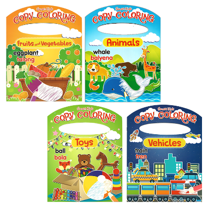 Picture of SMART KIDS COPY COLORING SET OF 4 (TOYS,VEHICLES,FRUITS&VEGETABLES,&ANIMALS)
