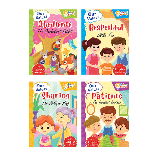 Picture of BATANG MATALINO OUR VALUES SET OF 4 (RESPECTFUL, OBEDIENCE, PATIENCE, & SHARING)