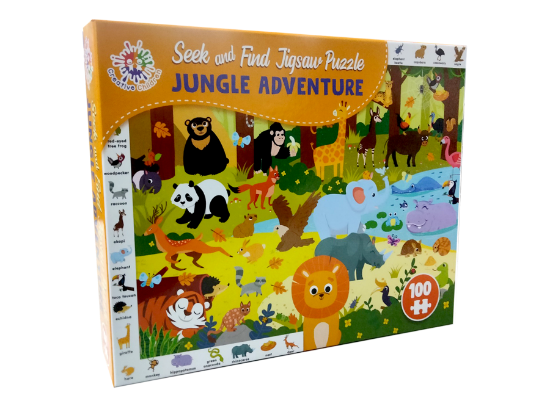 Picture of CREATIVE CHILDREN SEEK AND FIND JIGSAW PUZZLE ADVENTURE-JUNGLE