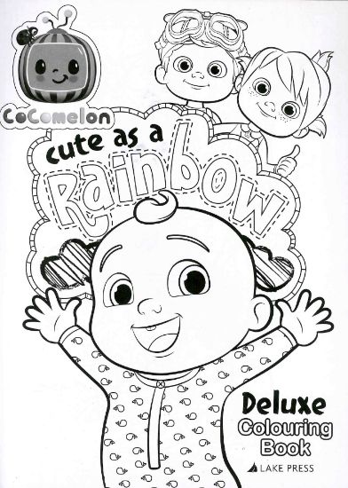Learning is Fun. COCOMELON DELUXE COLORING BOOK-CUTE AS A RAINBOW